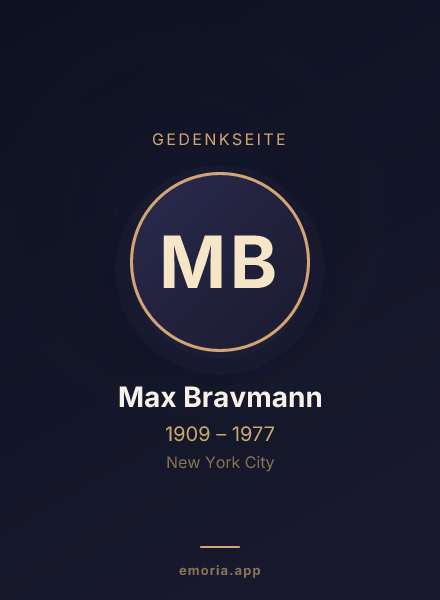 Gedenkportrait von Max Bravmann