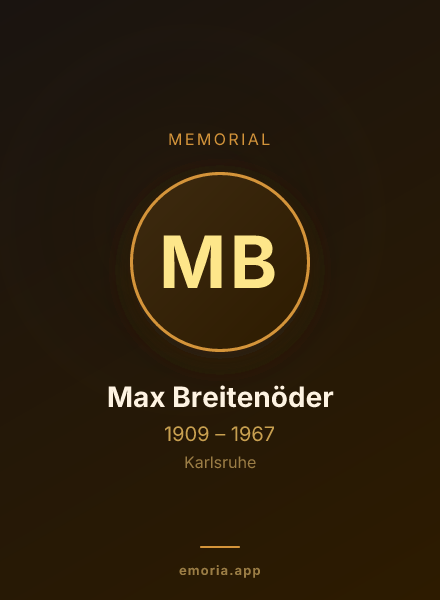 Memorial portrait of Max Breitenöder