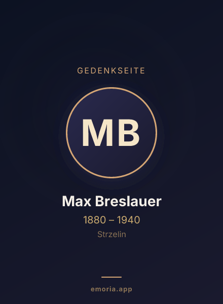 Gedenkportrait von Max Breslauer