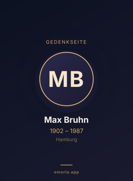 Gedenkportrait von Max Bruhn