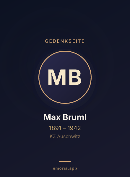 Gedenkportrait von Max Bruml