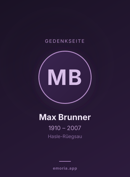 Gedenkportrait von Max Brunner