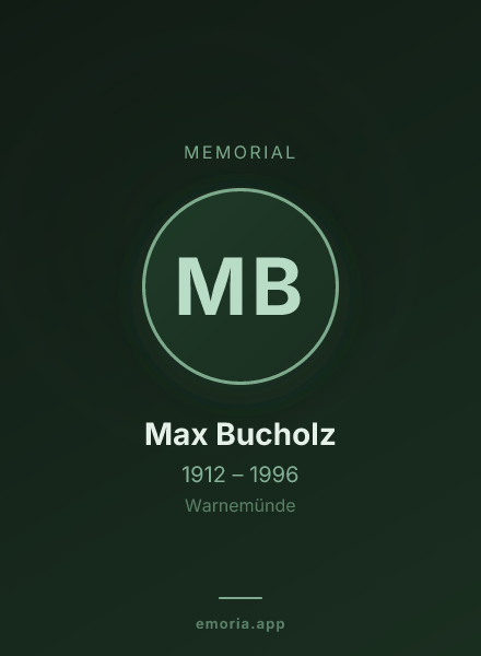 Memorial portrait of Max Bucholz