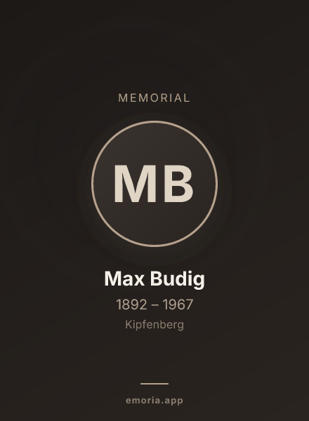 Memorial portrait of Max Budig