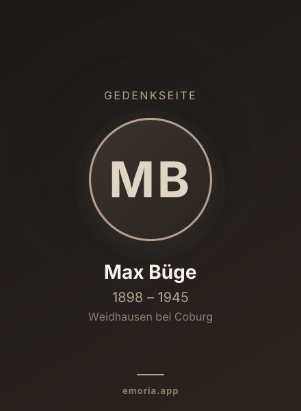 Gedenkportrait von Max Büge