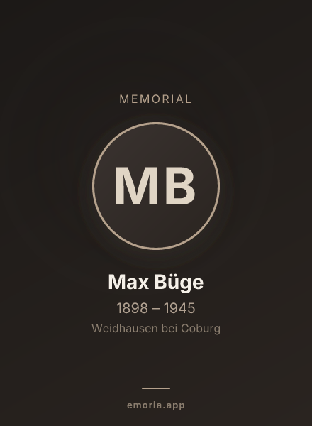 Memorial portrait of Max Büge