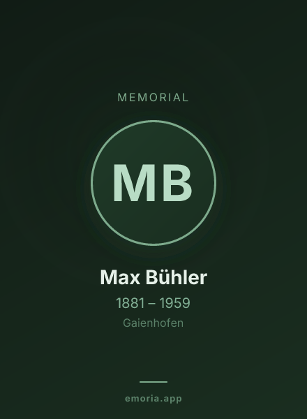 Memorial portrait of Max Bühler