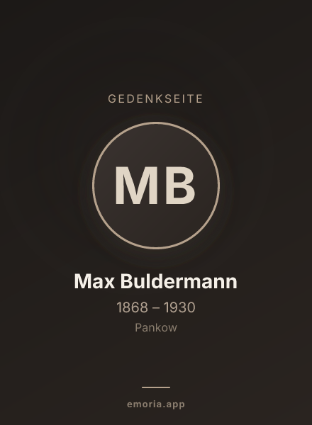 Gedenkportrait von Max Buldermann