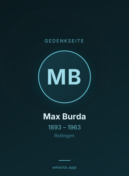 Gedenkportrait von Max Burda