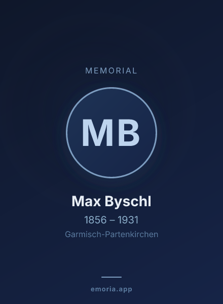 Memorial portrait of Max Byschl