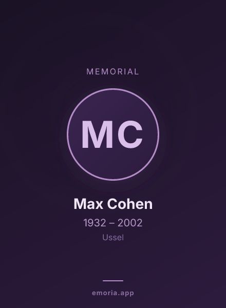Memorial portrait of Max Cohen