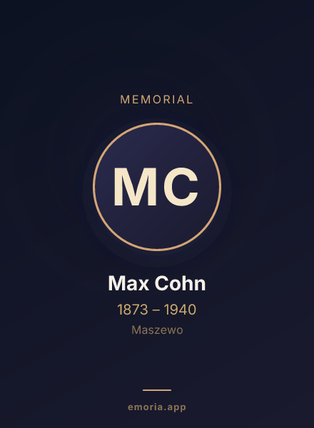 Memorial portrait of Max Cohn