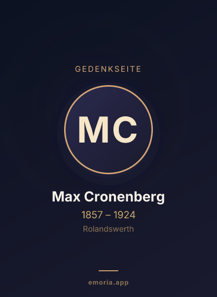 Gedenkportrait von Max Cronenberg