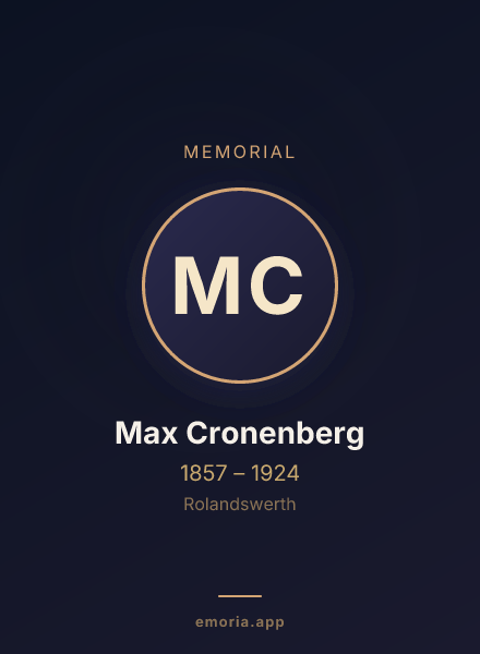 Memorial portrait of Max Cronenberg