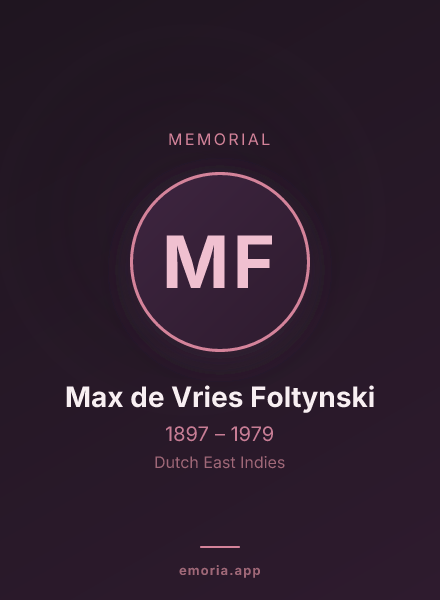 Memorial portrait of Max de Vries Foltynski