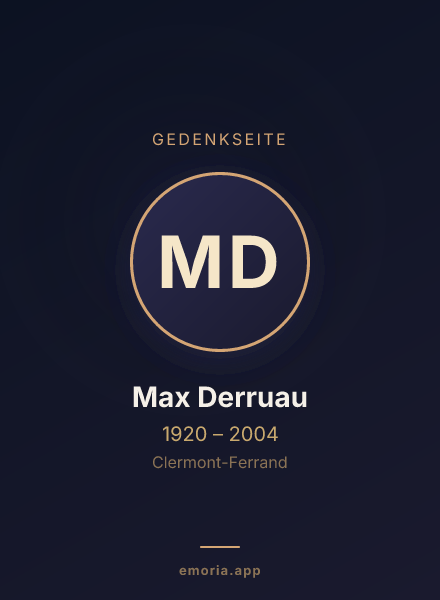 Gedenkportrait von Max Derruau
