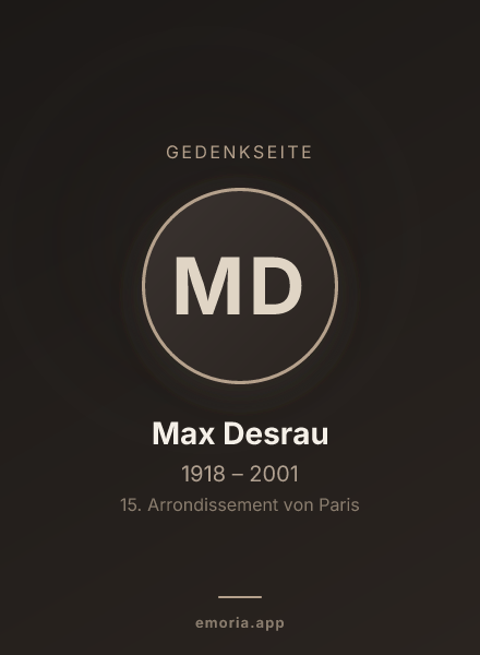 Gedenkportrait von Max Desrau