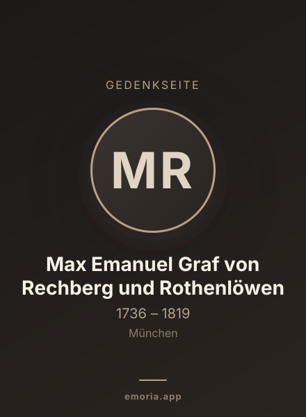 Gedenkportrait von Max Emanuel Graf von Rechberg und Rothenlöwen