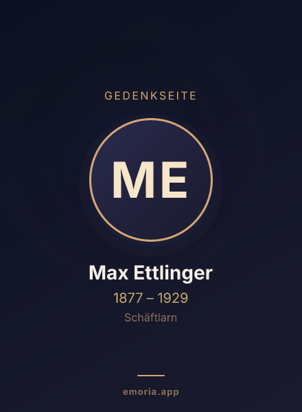 Gedenkportrait von Max Ettlinger