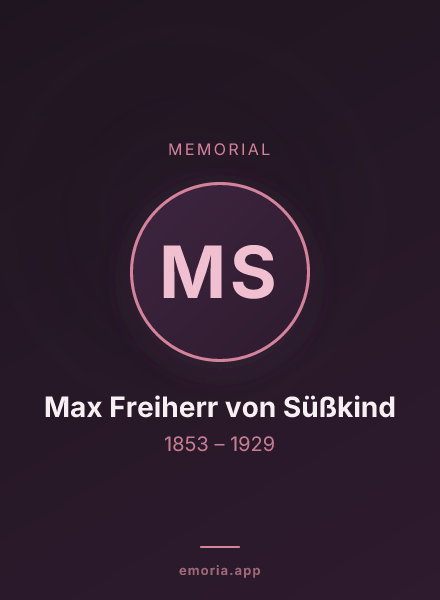 Memorial portrait of Max Freiherr von Süßkind