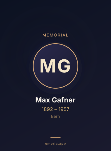 Memorial portrait of Max Gafner