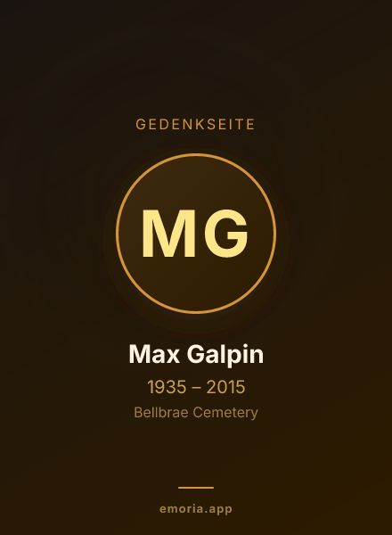 Gedenkportrait von Max Galpin