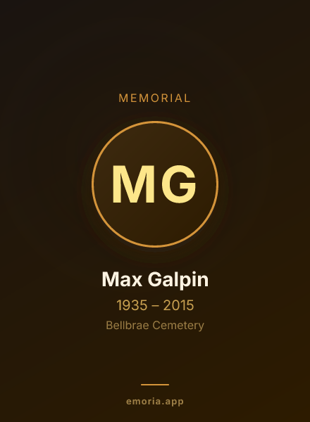 Memorial portrait of Max Galpin
