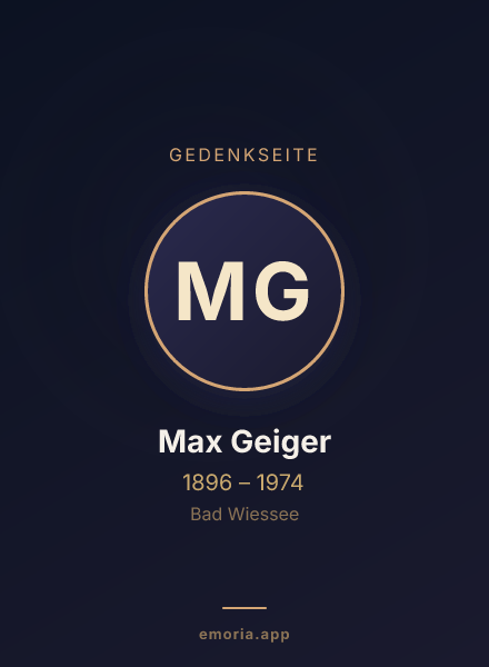 Gedenkportrait von Max Geiger