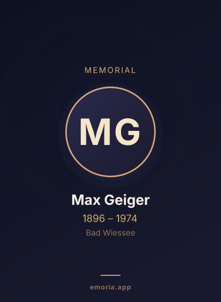 Memorial portrait of Max Geiger