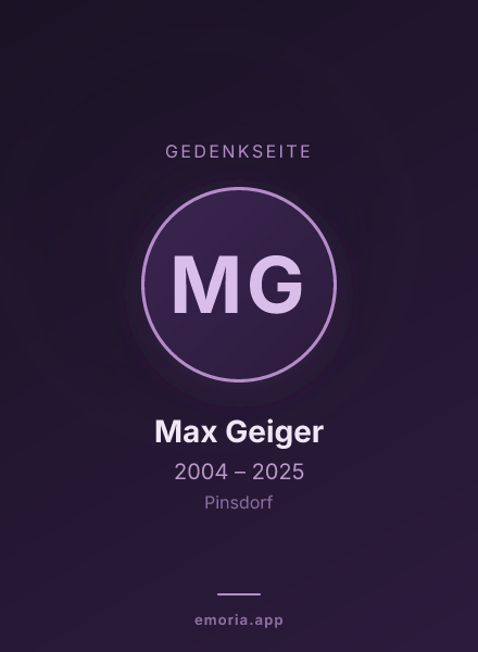 Gedenkportrait von Max Geiger