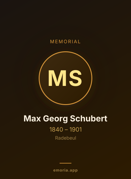 Memorial portrait of Max Georg Schubert