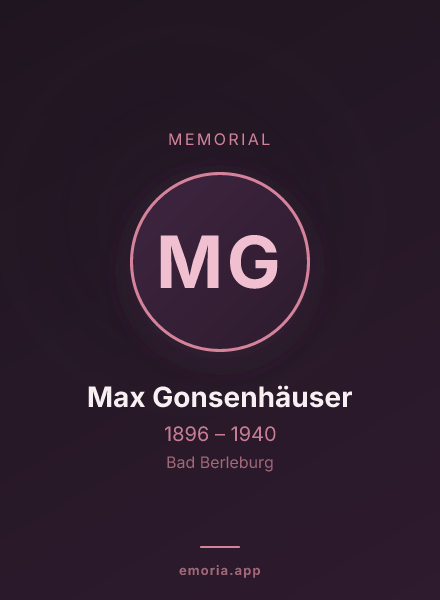 Memorial portrait of Max Gonsenhäuser