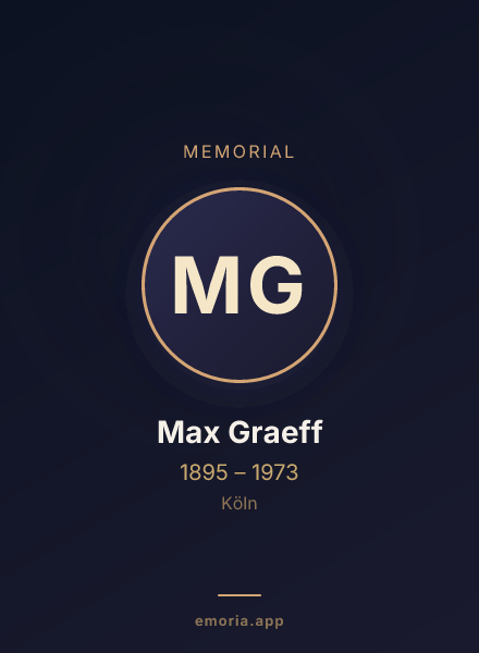 Memorial portrait of Max Graeff