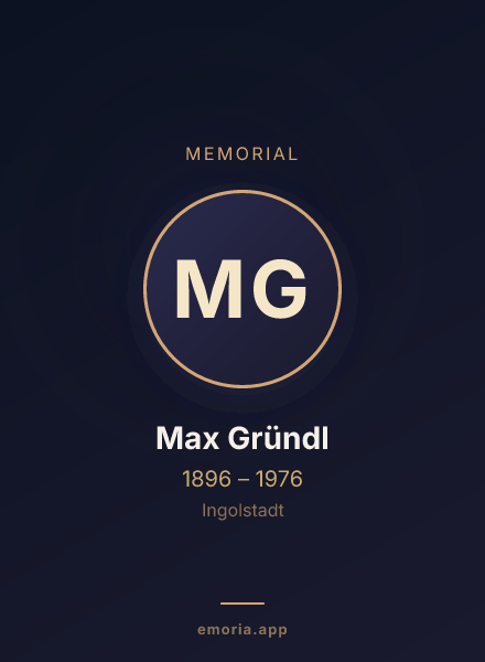 Memorial portrait of Max Gründl