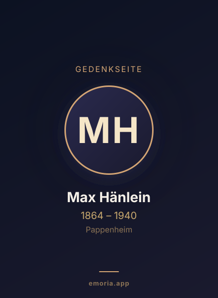 Gedenkportrait von Max Hänlein