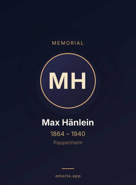 Memorial portrait of Max Hänlein