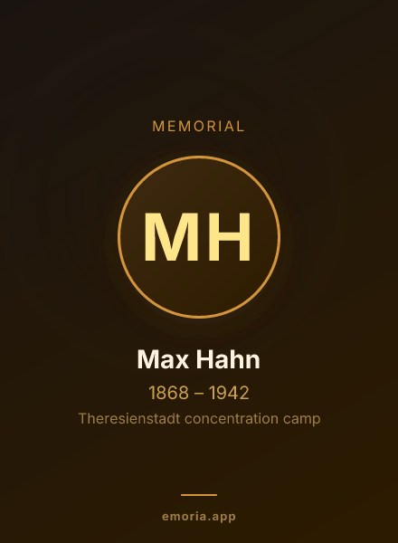 Memorial portrait of Max Hahn