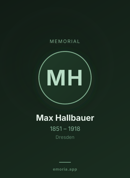 Memorial portrait of Max Hallbauer