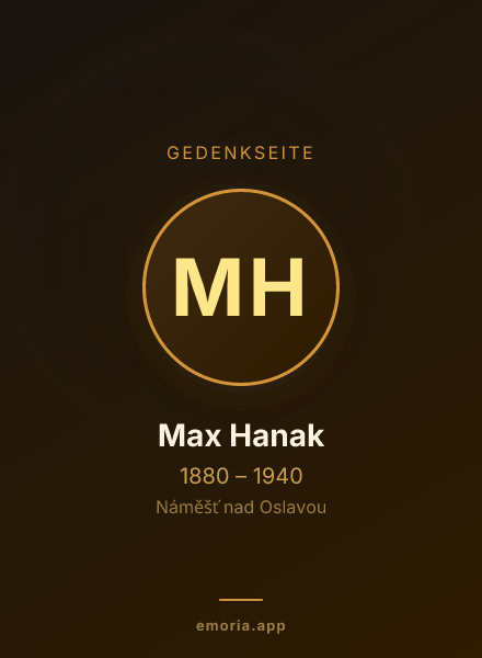 Gedenkportrait von Max Hanak
