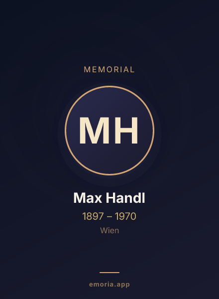 Memorial portrait of Max Handl