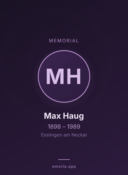 Memorial portrait of Max Haug