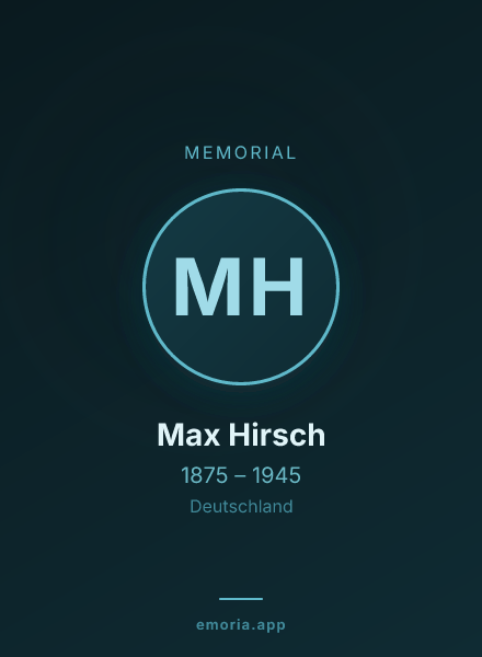 Memorial portrait of Max Hirsch