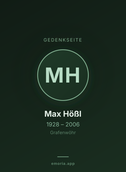 Gedenkportrait von Max Hößl