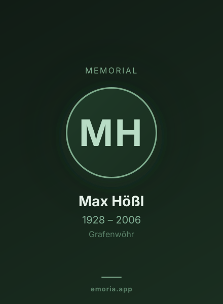 Memorial portrait of Max Hößl