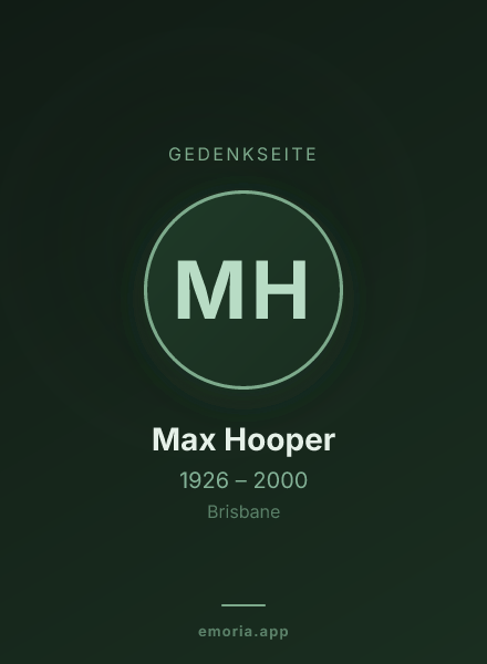 Gedenkportrait von Max Hooper