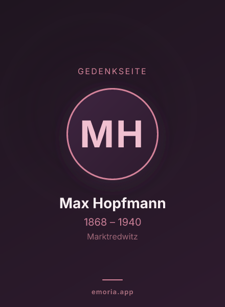 Gedenkportrait von Max Hopfmann
