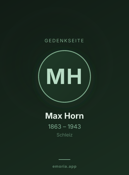 Gedenkportrait von Max Horn