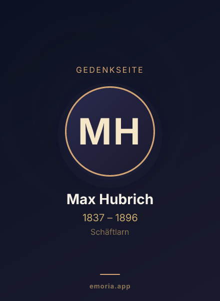 Gedenkportrait von Max Hubrich