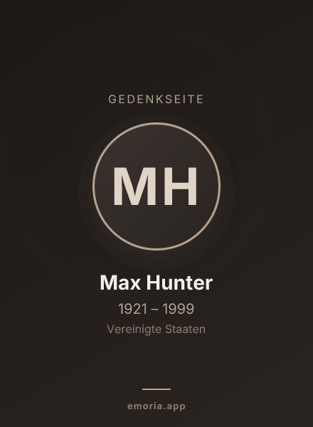 Gedenkportrait von Max Hunter