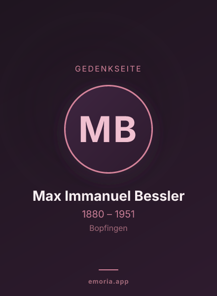 Gedenkportrait von Max Immanuel Bessler
